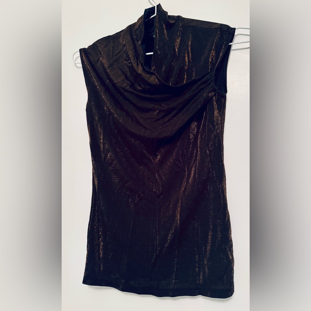 Sophisticated Shimmery Brown Sleeveless Top